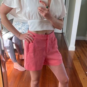 High waisted pink shorts